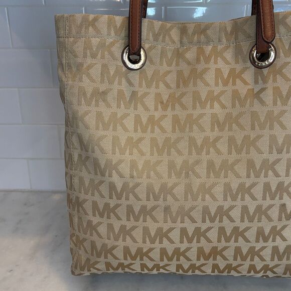 Michael Kors Bag Purse Handbag Signature Logo Shopper Tote Bag Pocketbook - Picture 2 of 16